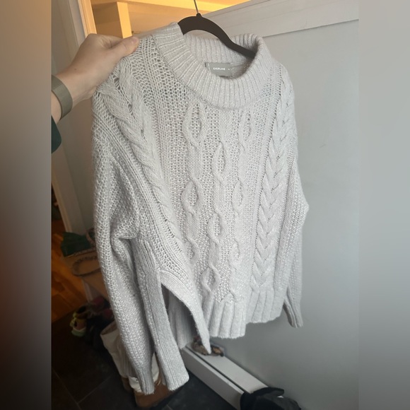Everlane The Cloud Cable Knit Crewneck Sweater Ice - Picture 5 of 11